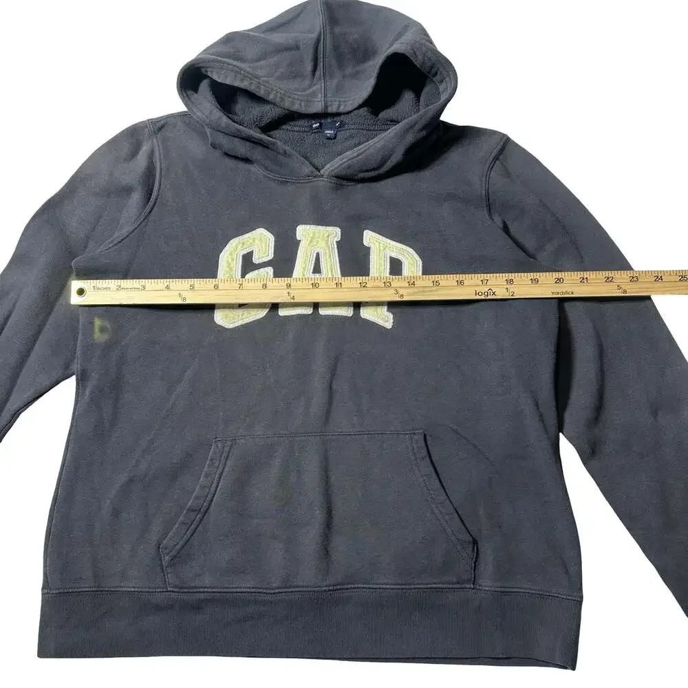 GAP Kids Classic Logo Pullover Hoodie Gray Sweatshirt Size M